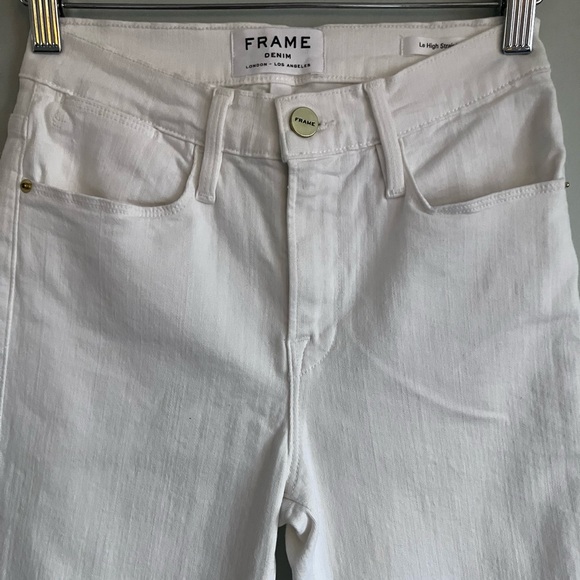 FRAME The Le High Straight White Classic Curve Enhancing Jeans Size 25 - Picture 6 of 16